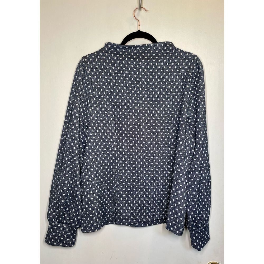 Talbots Gray Polka Dot Blouse - image 8